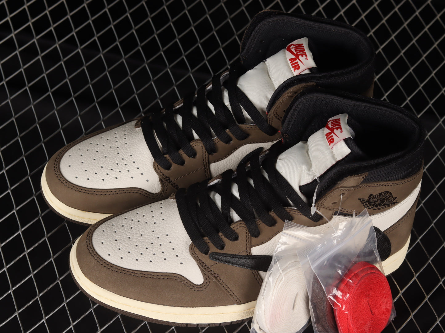 Nike Travis Scott Air Jordan 1 Retro High Sneakers Shoes Leather Fabric