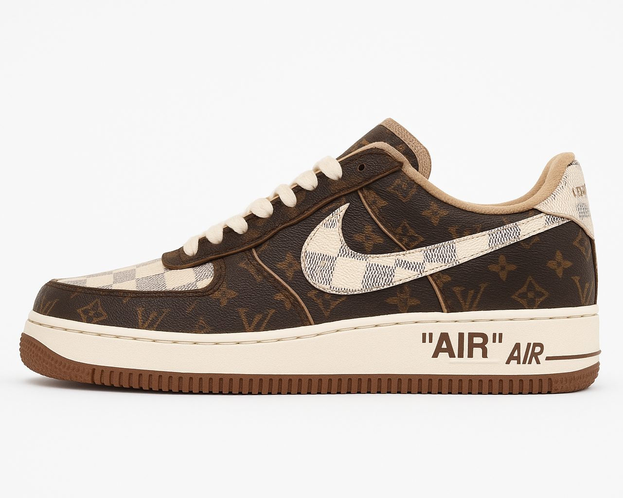 Nike Air Force 1'07 Low "Damier Azur/Brown/LV Monogram"