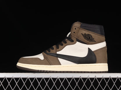 Nike Travis Scott Air Jordan 1 Retro High Sneakers Shoes Leather Fabric