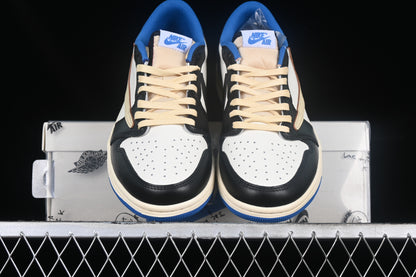 Air Jordan 1 Retro Low x Fragment Design x Travis Scott x ‘Sail Black Military Blue’
